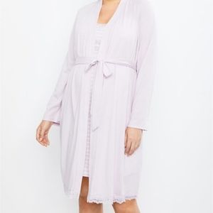 Lace Trim Nursing Nightgown & Robe Set